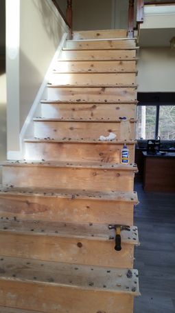 Before & After Staircase Built for New Construction in Medford, MA (1)